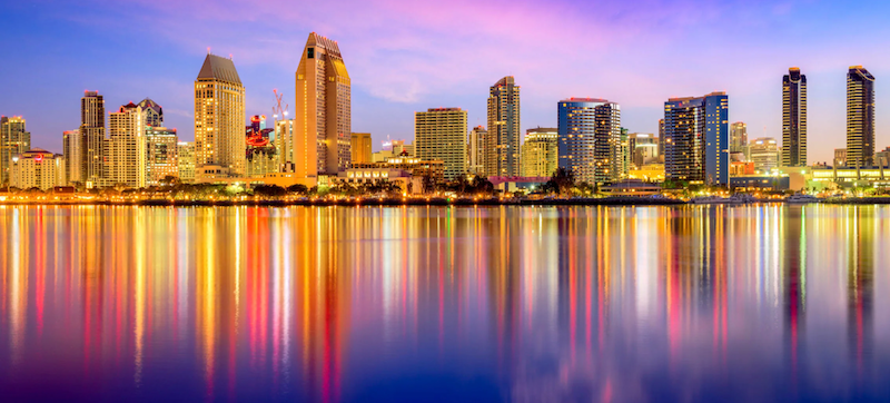 San Diego skyline at dusk